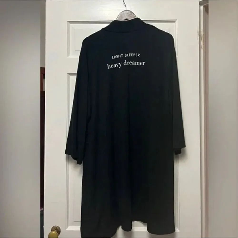 Kate Spade XS/S black robe light sleeper heavy dreamer